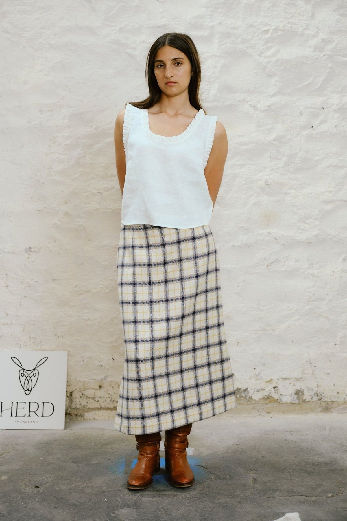 Mellor Skirt in Yolk Check