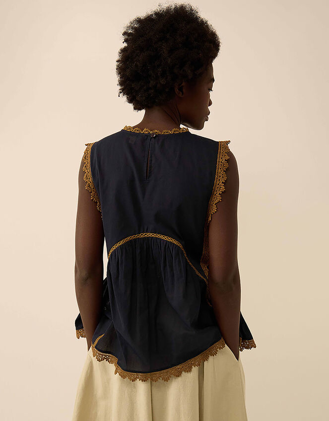 East Winnie Broderie Cotton Top Blue