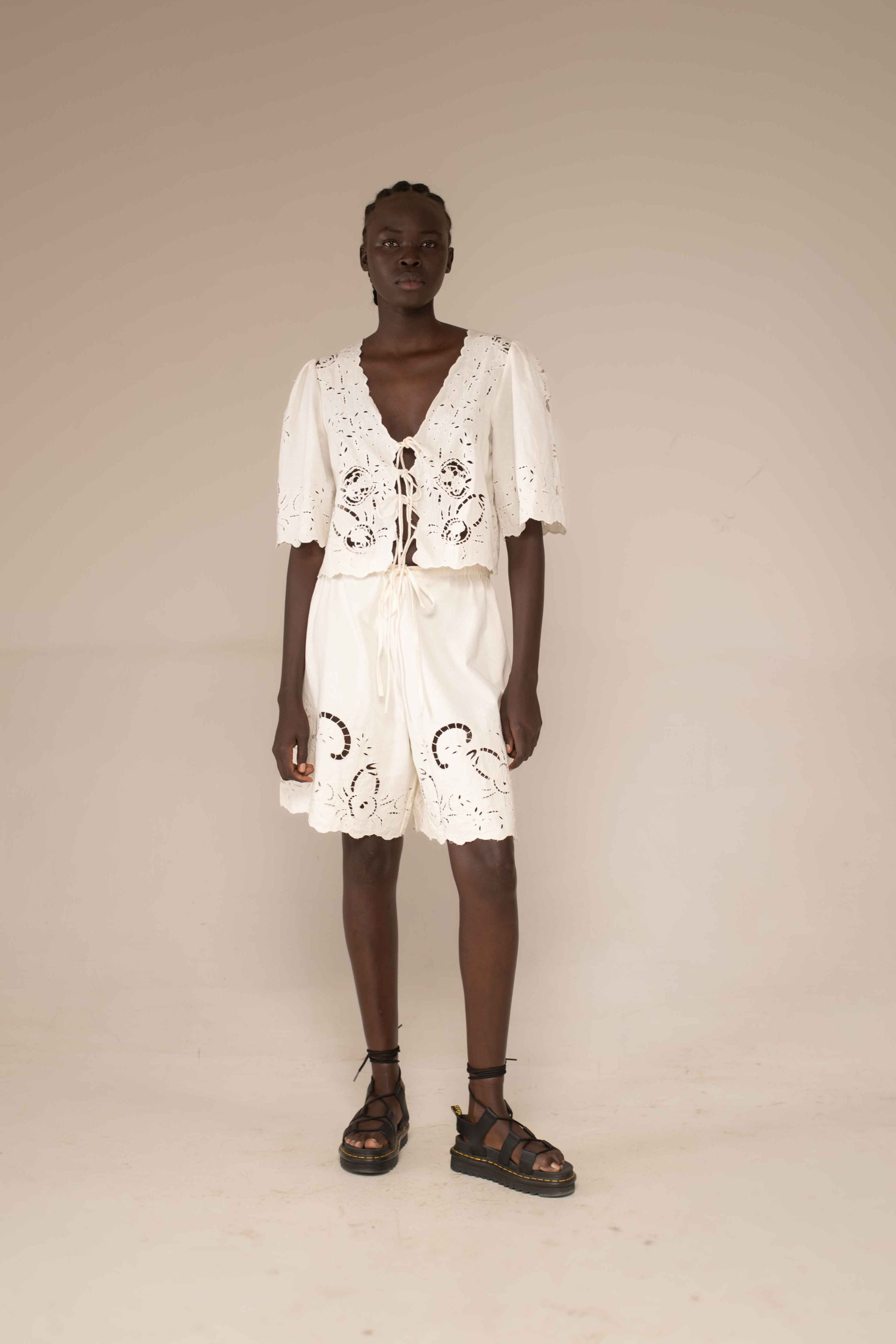 Sarabi Top - Crab cut out embroidery