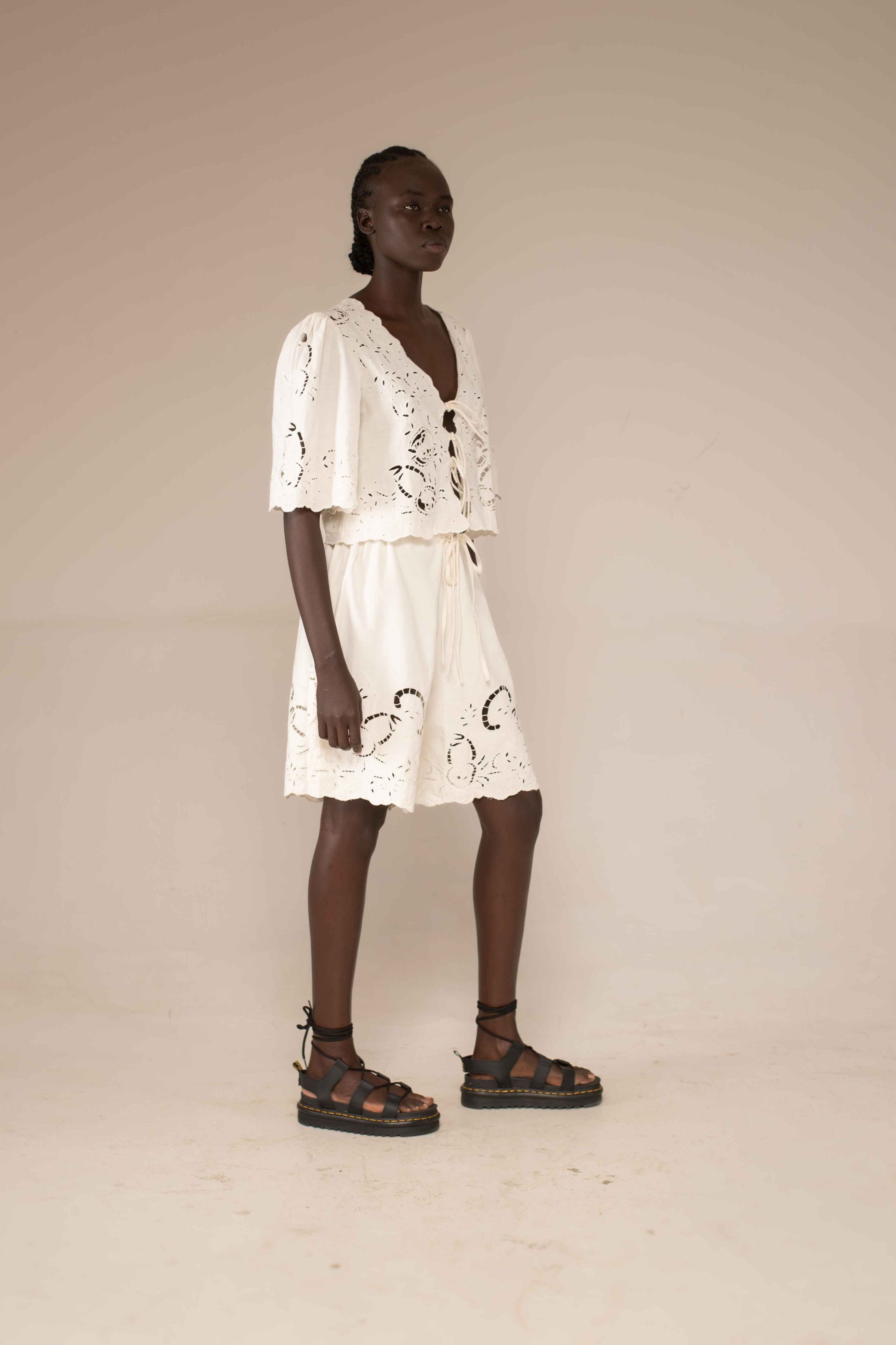 Sarabi Top - Crab cut out embroidery