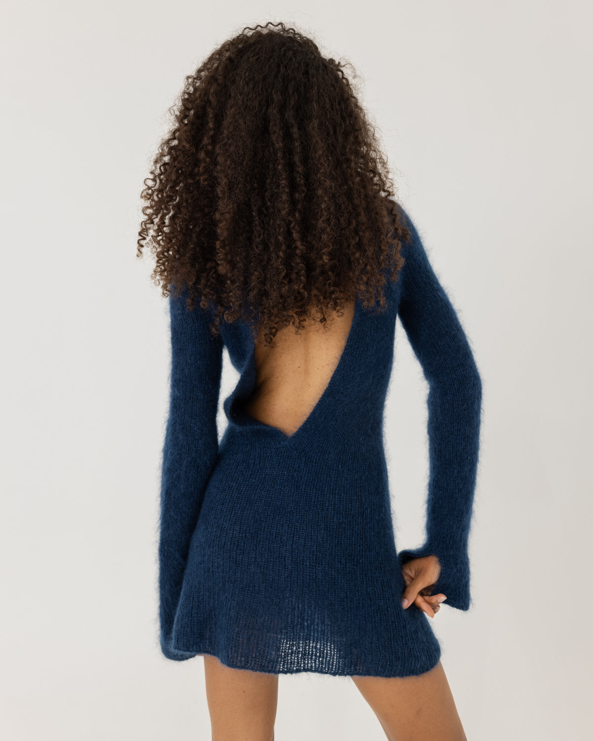 Eglutė: Midnight Blue Silk & Mohair Dress