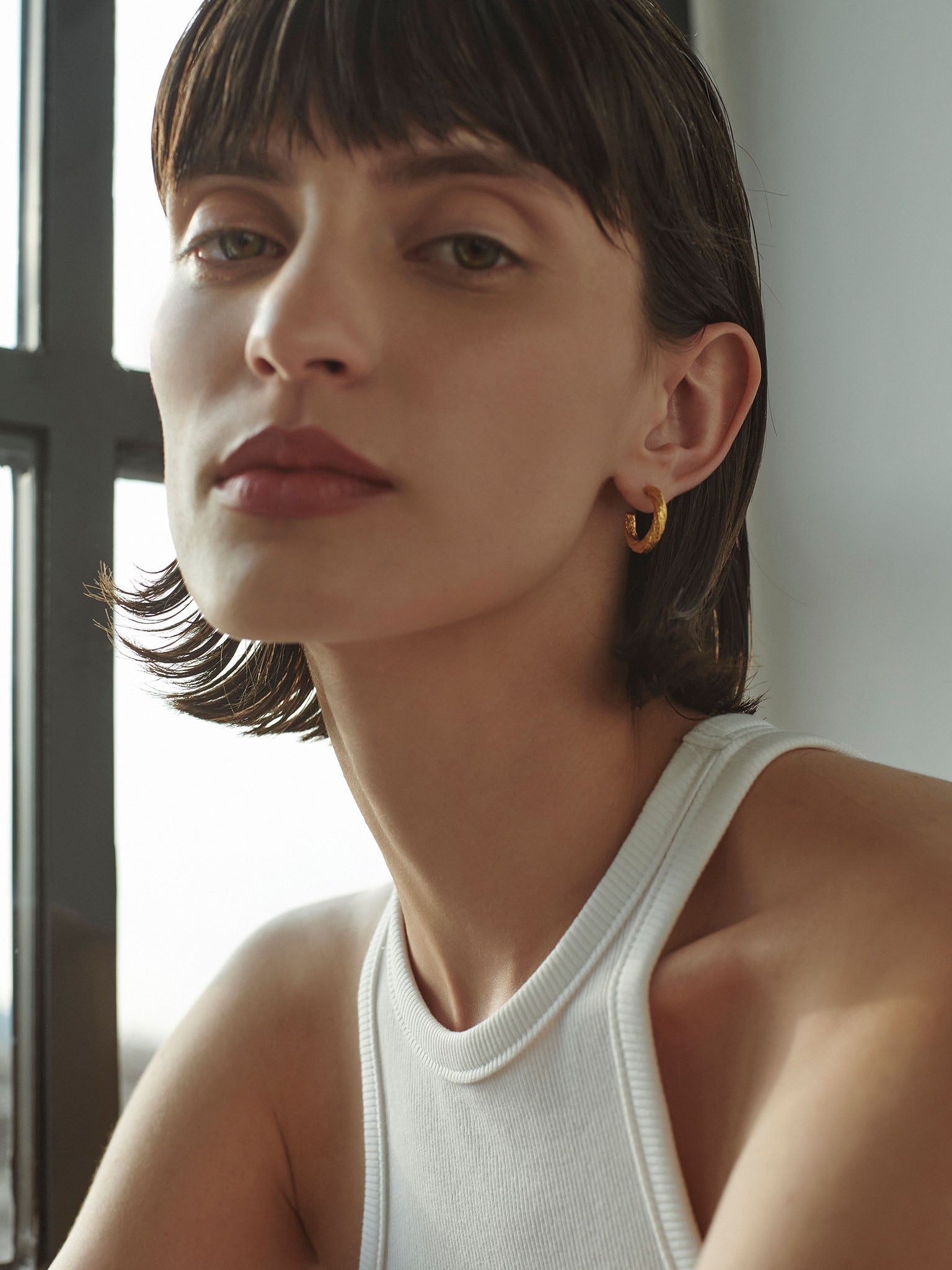 Archaic Small Hoop Earrings Gold