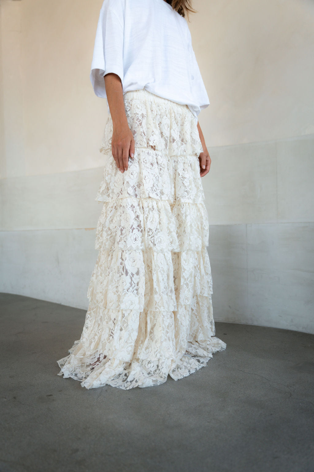 LACE UNTAMED SOUL SKIRT - NATURAL