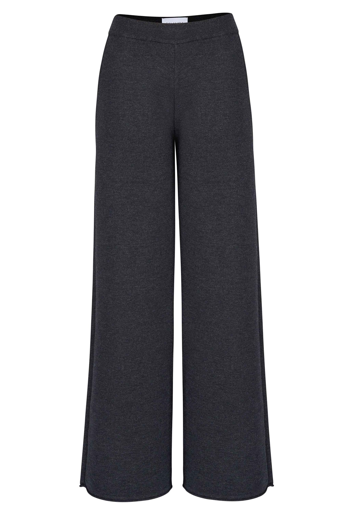 Bene 100% Merino Wide Pants Black Melange