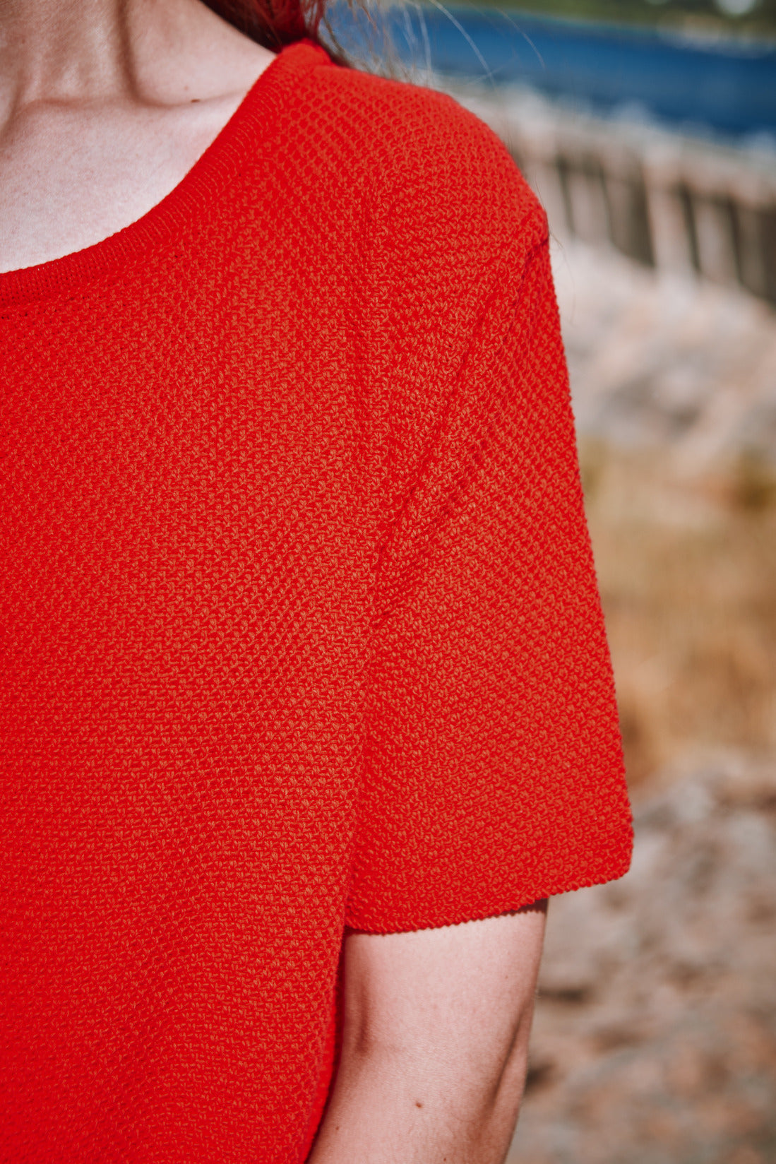 CARLA T-Shirt Dress in Organic Cotton - Red - L'ENVERS