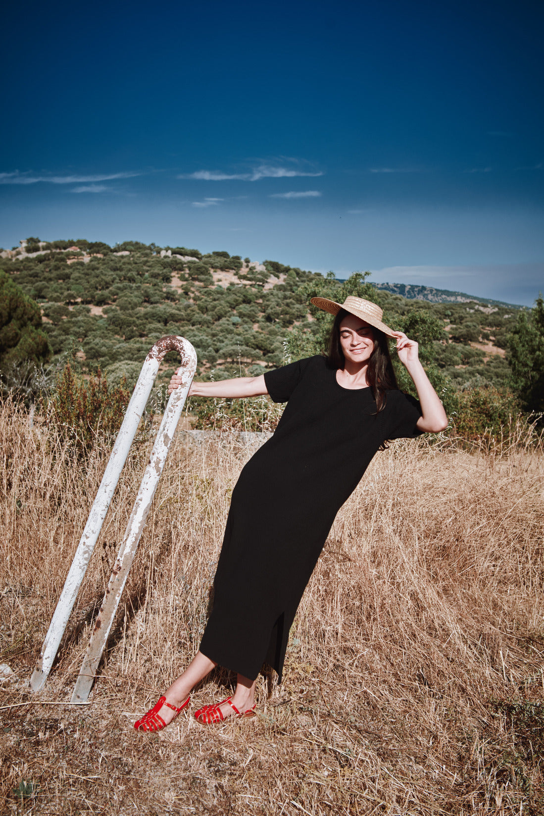 CARLA T-Shirt Dress in Organic Cotton - Black - L'ENVERS