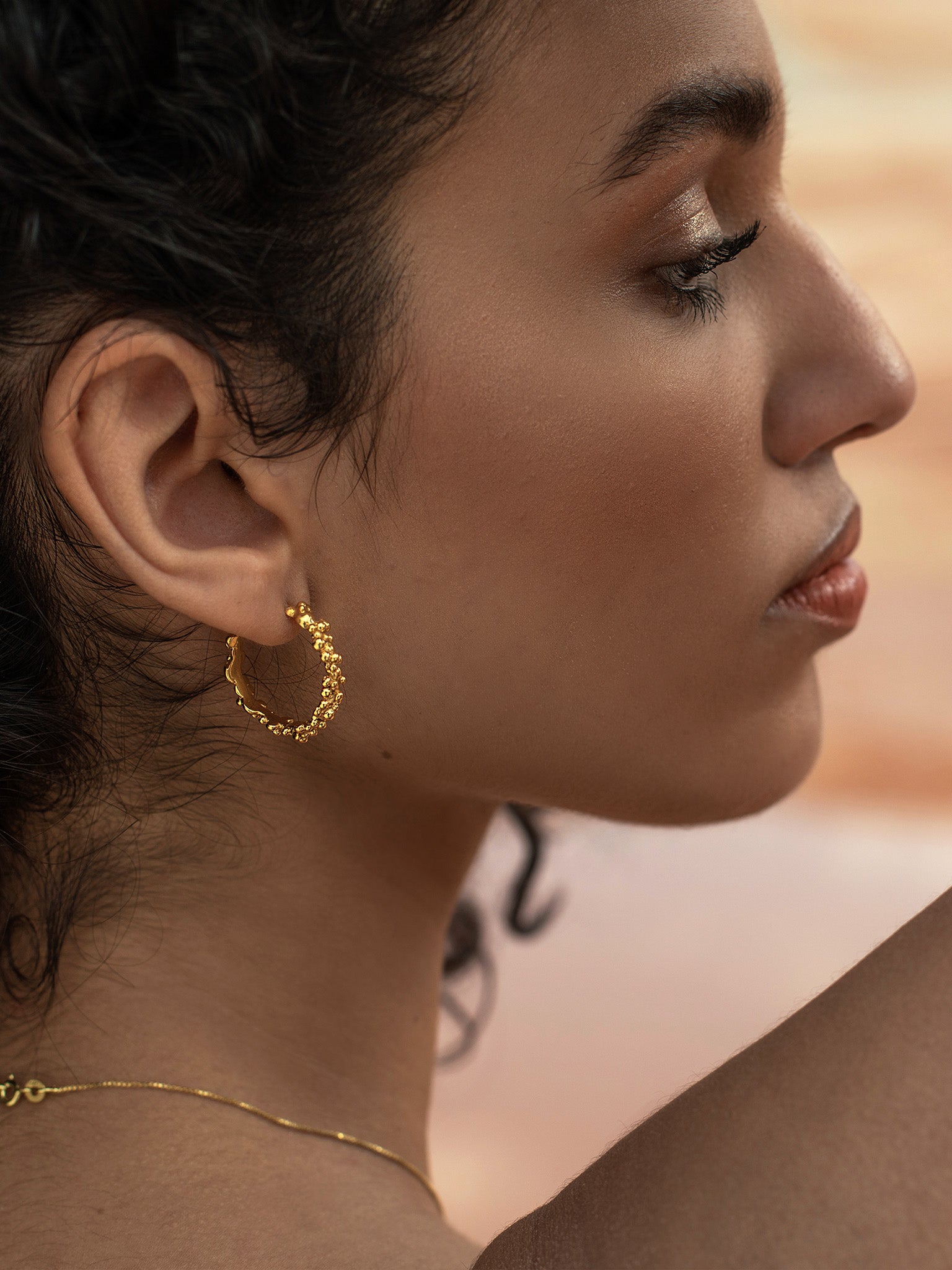 Céleste Deux Hoop Earrings Gold