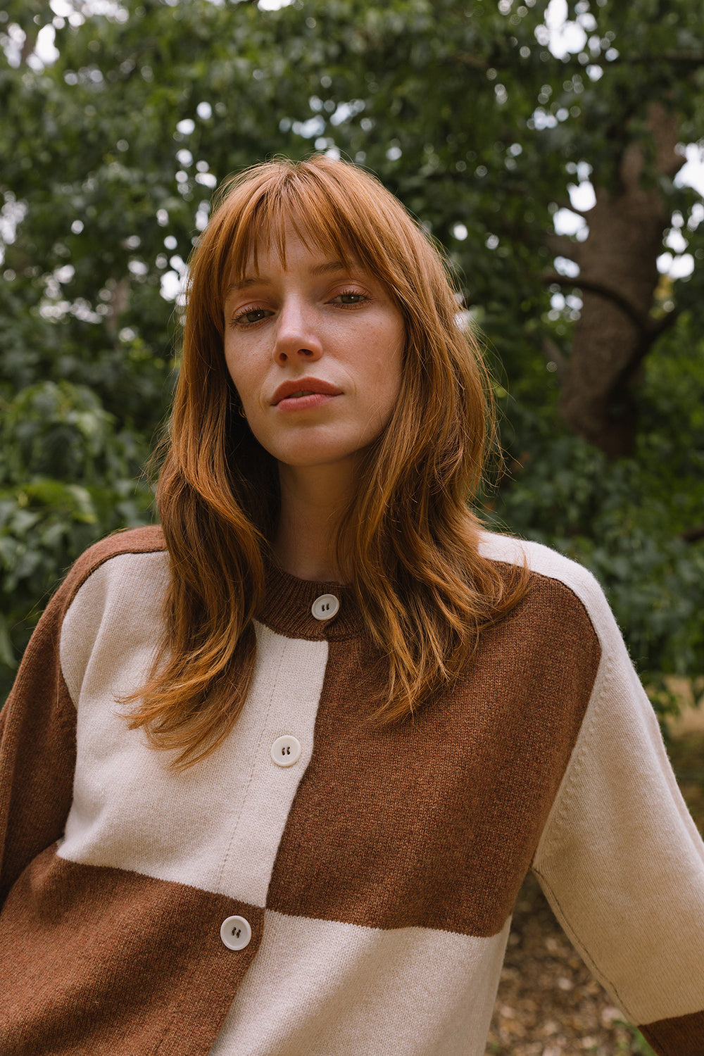 Check Cardigan - Skewbald