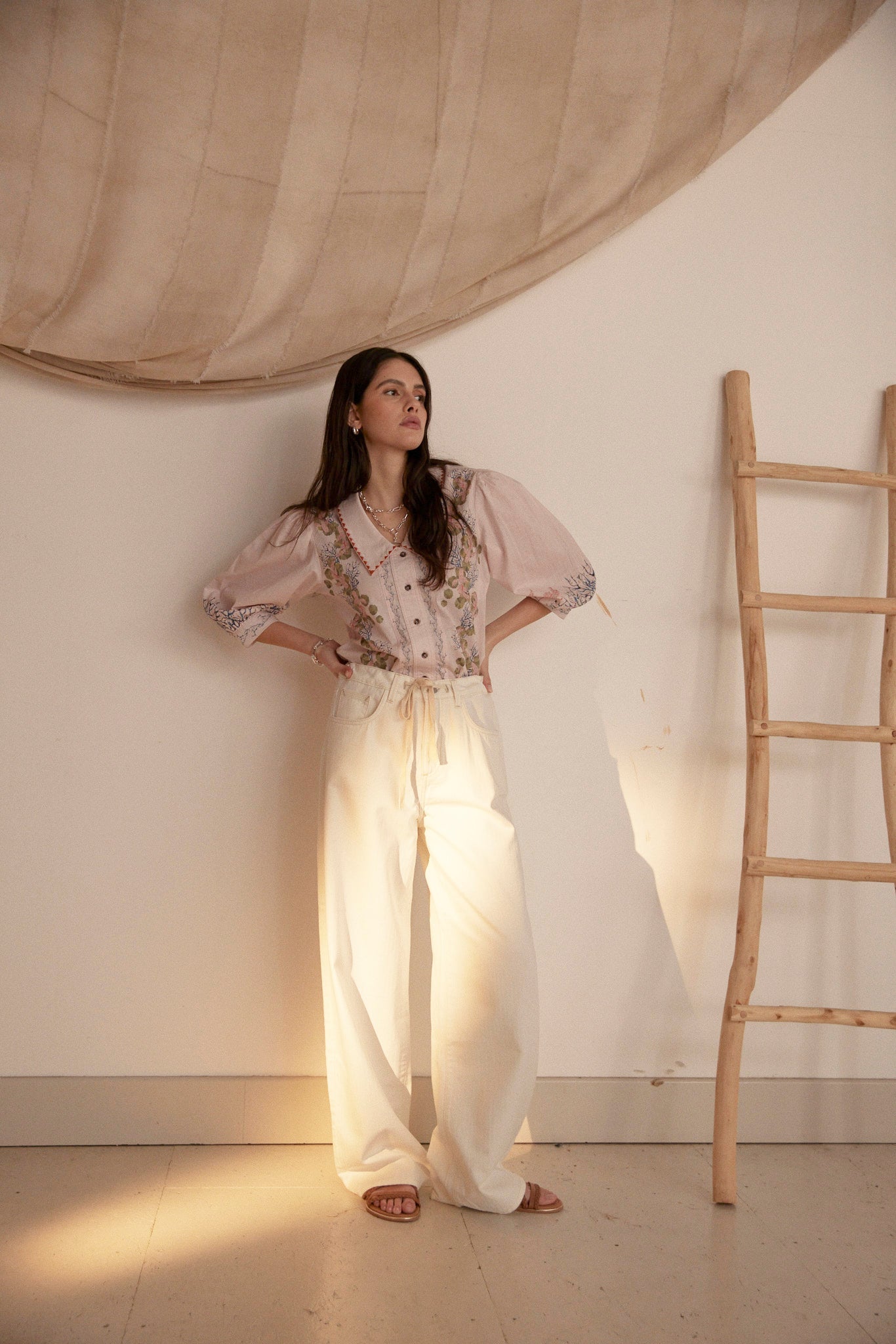 Zena Blouse in Indigo Coral - seventy + mochi