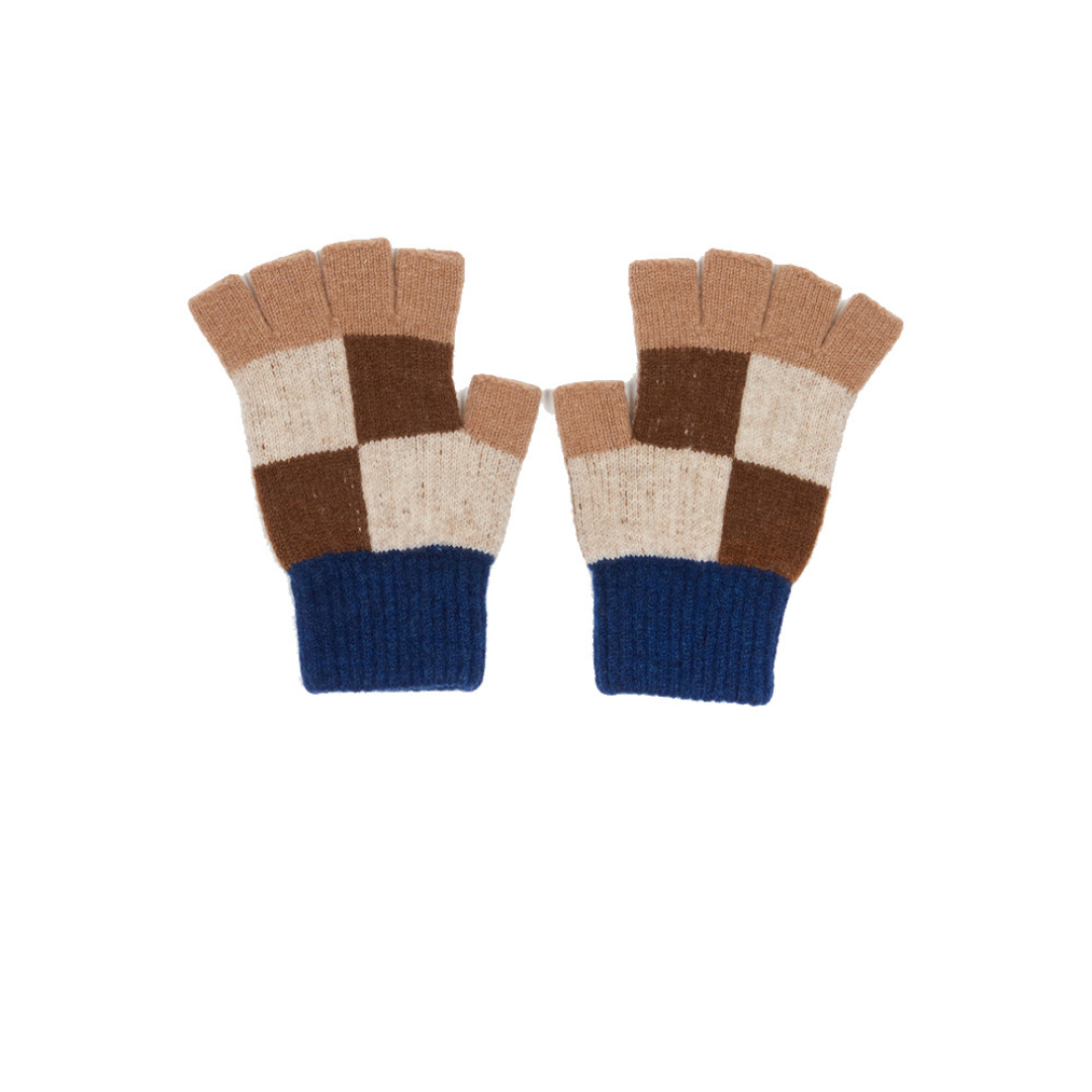 Check Fingerless Glove | Skewbald