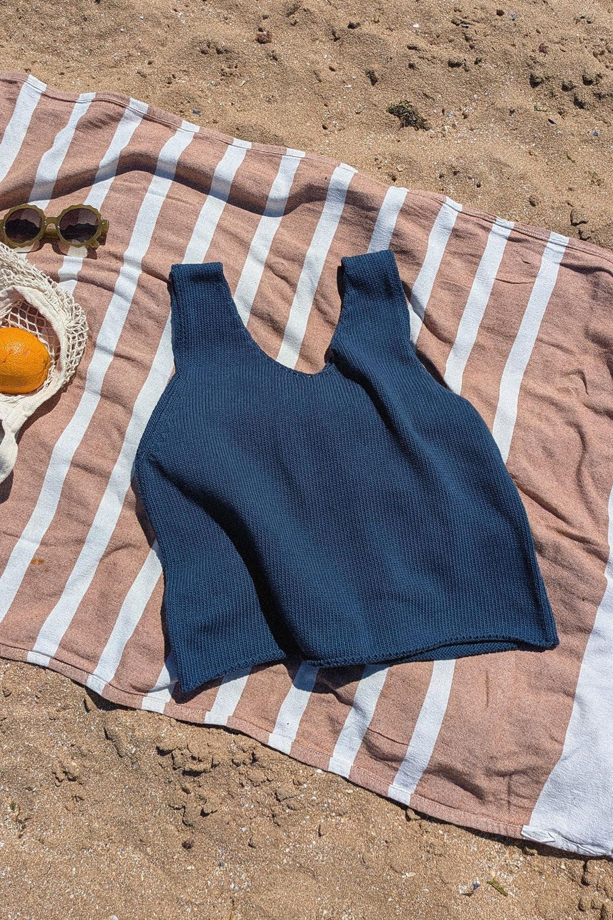 Organic Cotton Knit Top | Marine
