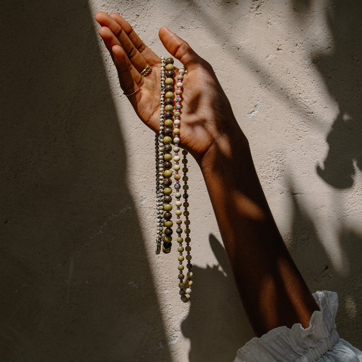 Sage & Lilac Beaded Necklace