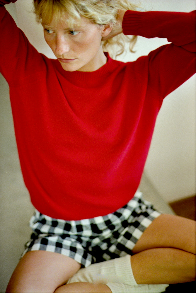 Cashmere Classic Crewneck Rowanberry Red