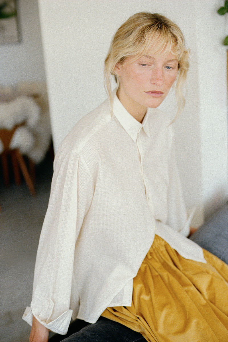 Tina Corduroy Midi Skirt Yellow Ochre