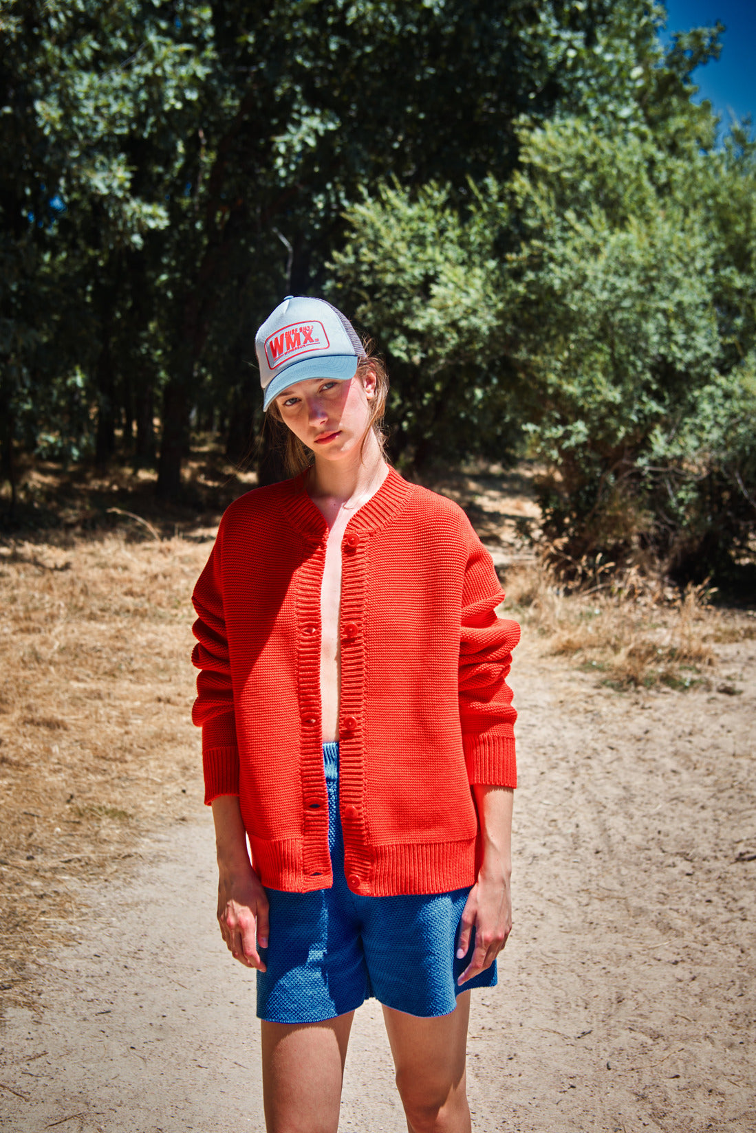 ESTELLE Teddy Jacket in Organic Cotton - Red - L'ENVERS