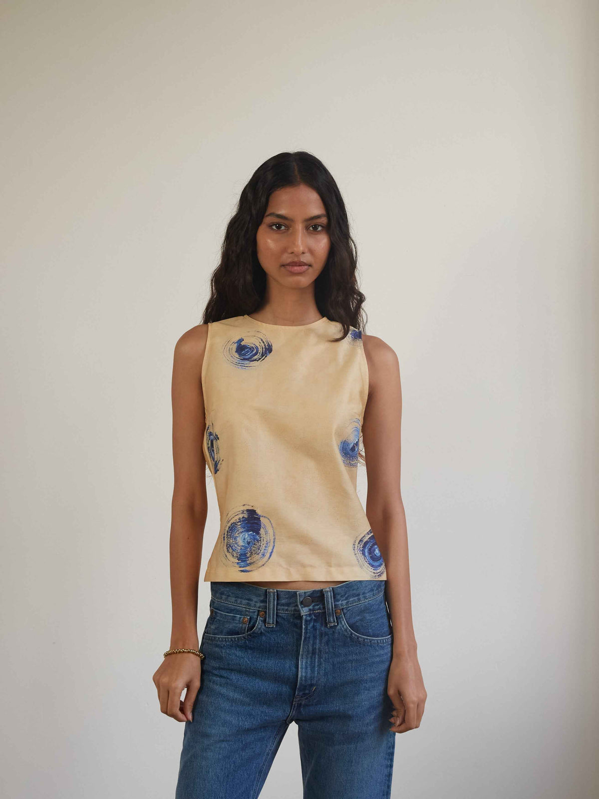 Polka Sleeveless Printed Top