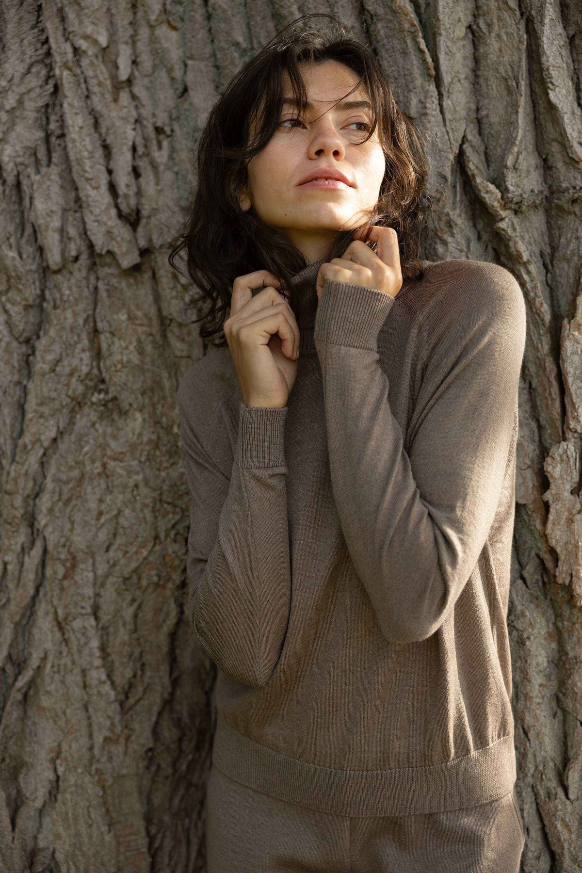 Ora 100% Merino Rollneck Taupe