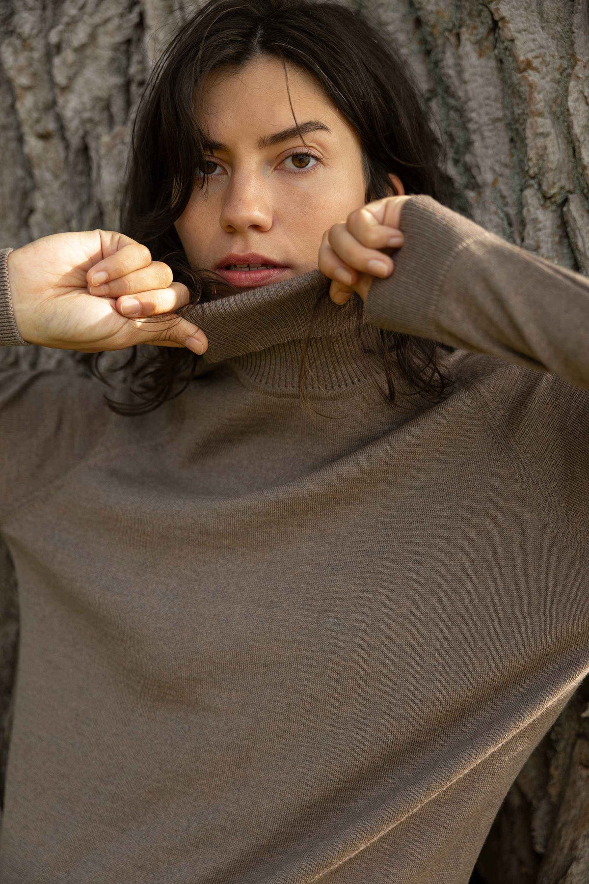Ora 100% Merino Rollneck Taupe