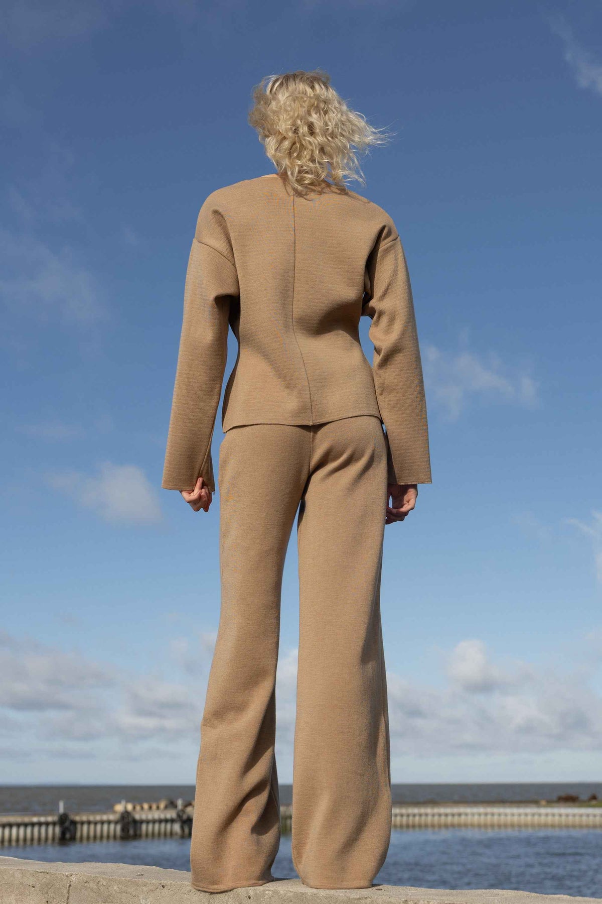 Bene 100% Merino Wide Pants Beige