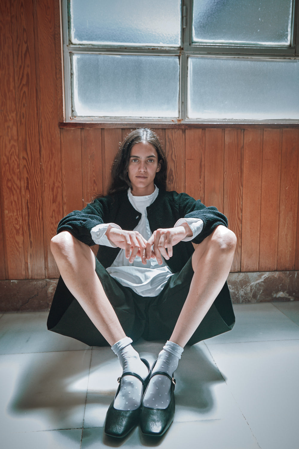 GABY Balloon-Sleeve Cardigan in Merino Wool - Black