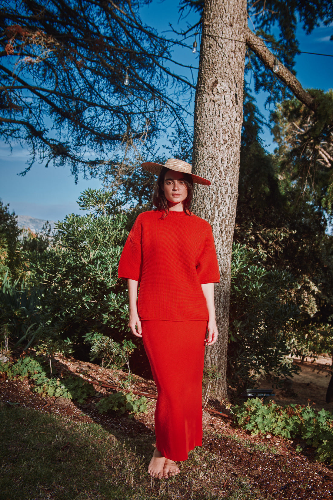 GERALDINE Oversize Tee in Organic Cotton - Red