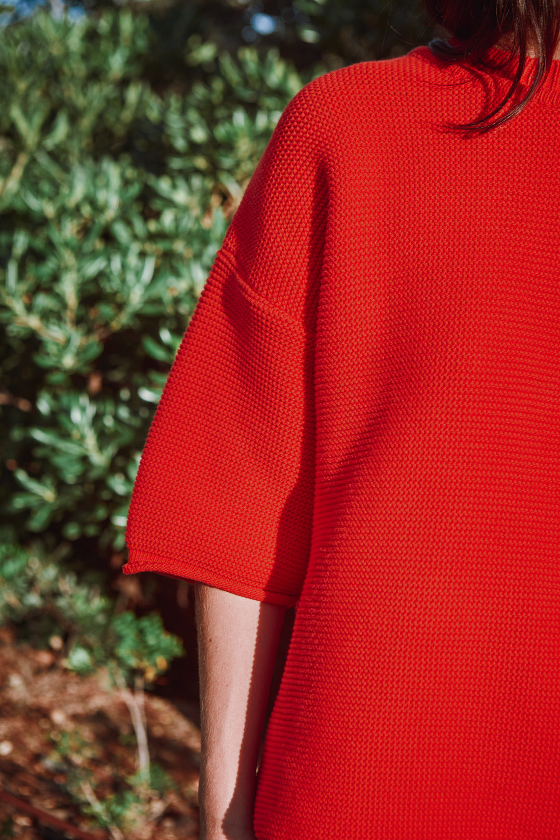 GERALDINE Oversize Tee in Organic Cotton - Red - L'ENVERS