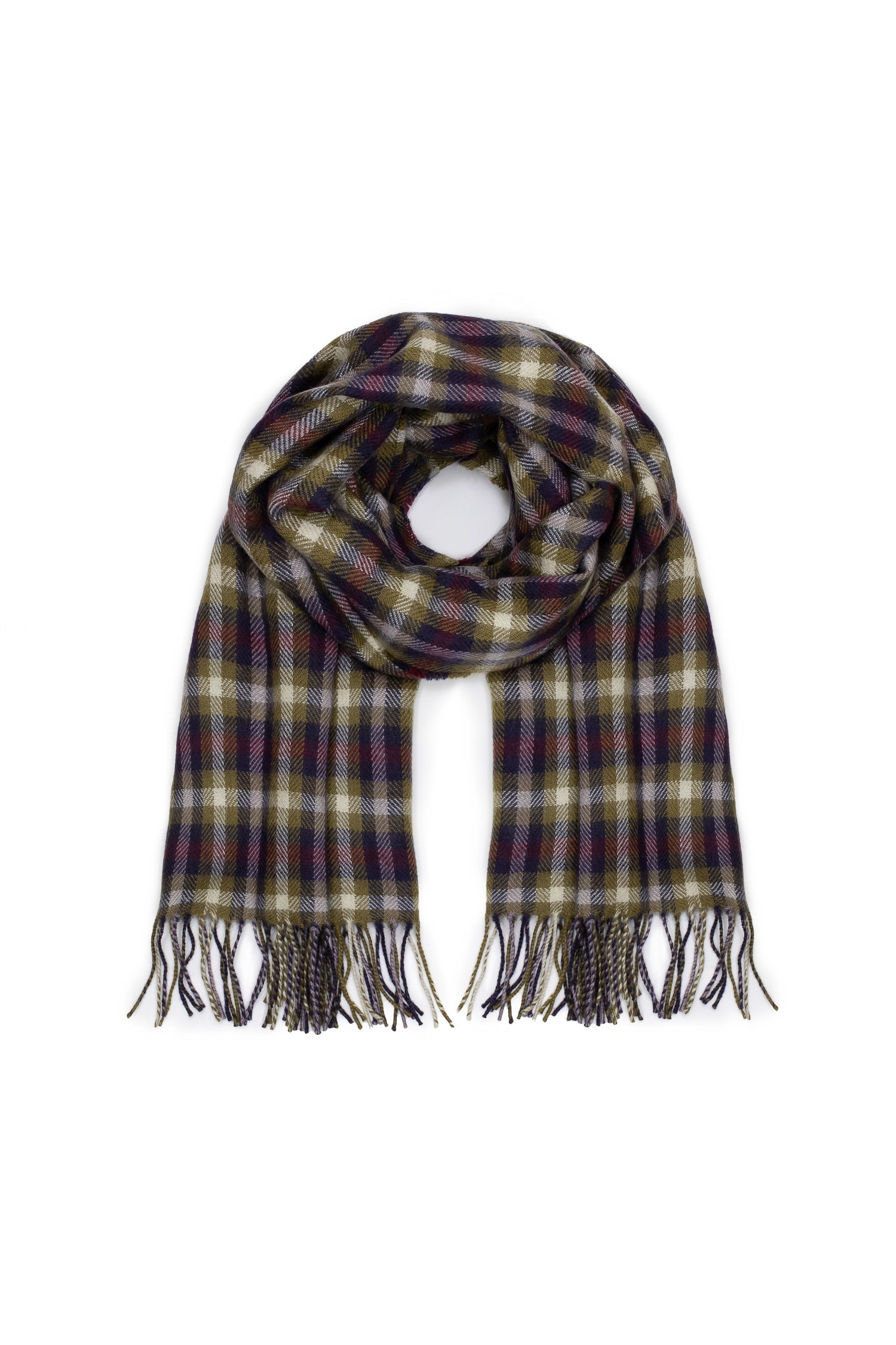 Penrith Blanket Scarf in Plum Tartan
