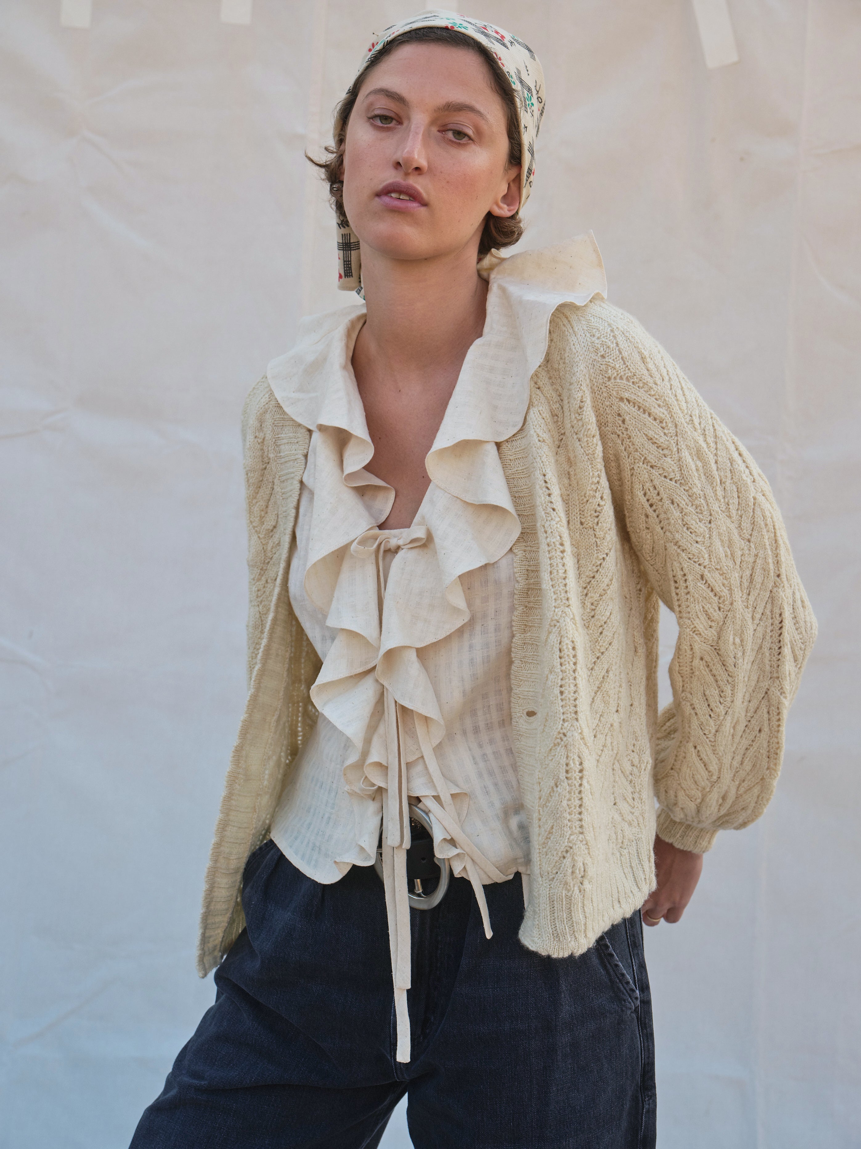 Wyre Cardigan in Ecru