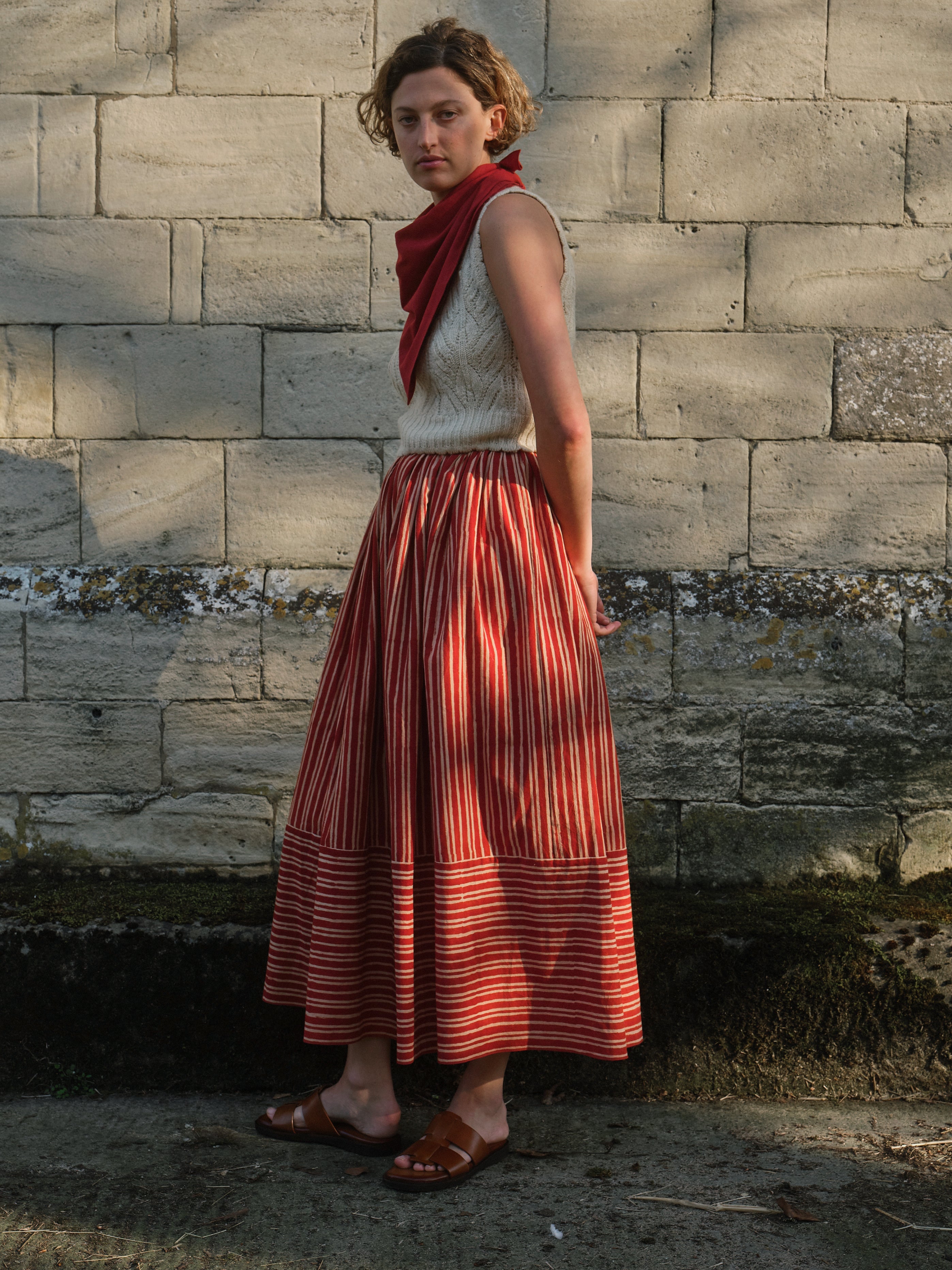 Pippin Skirt in Strawberry Stripe