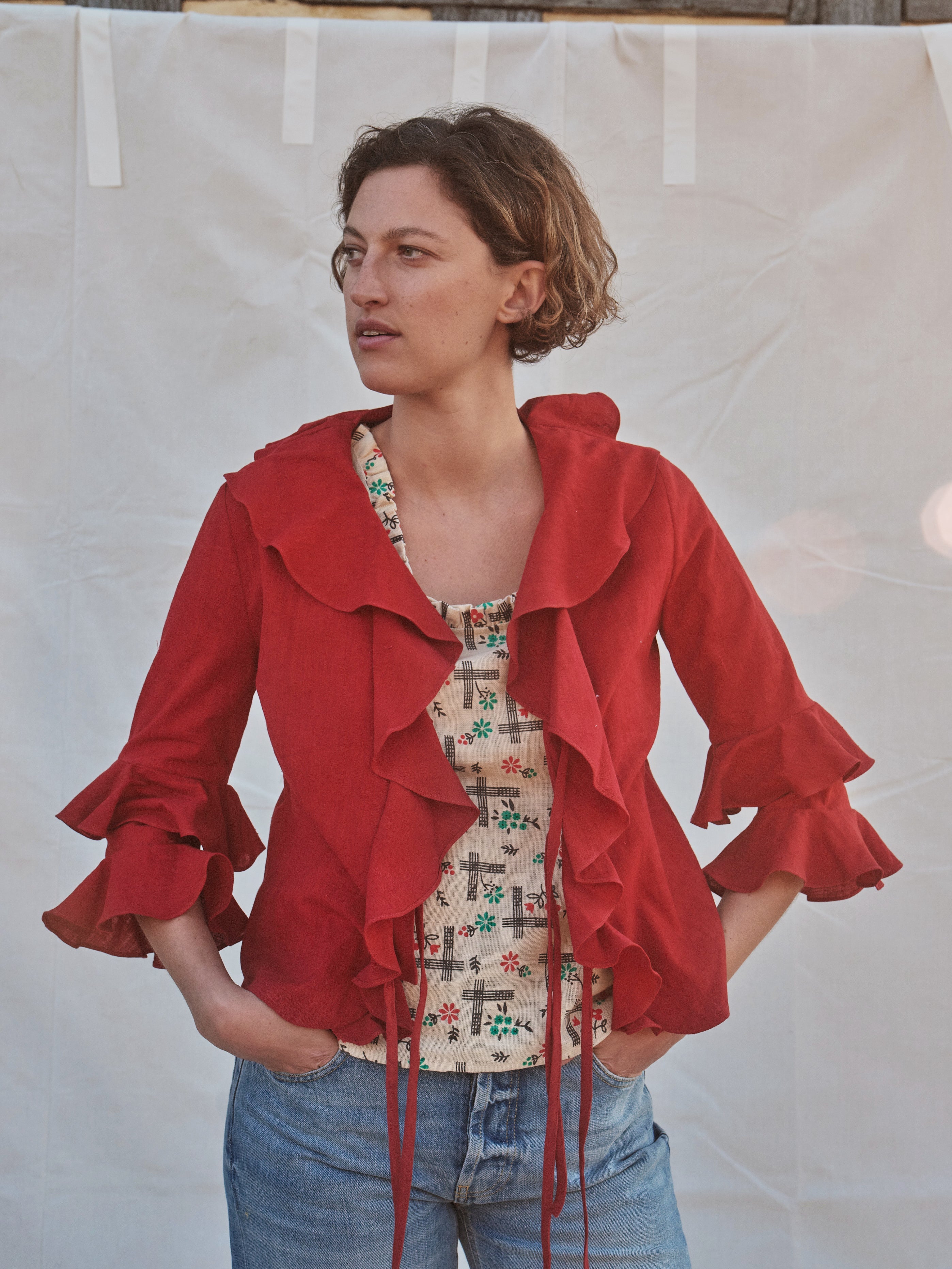 Foxglove Blouse in Berry Jad