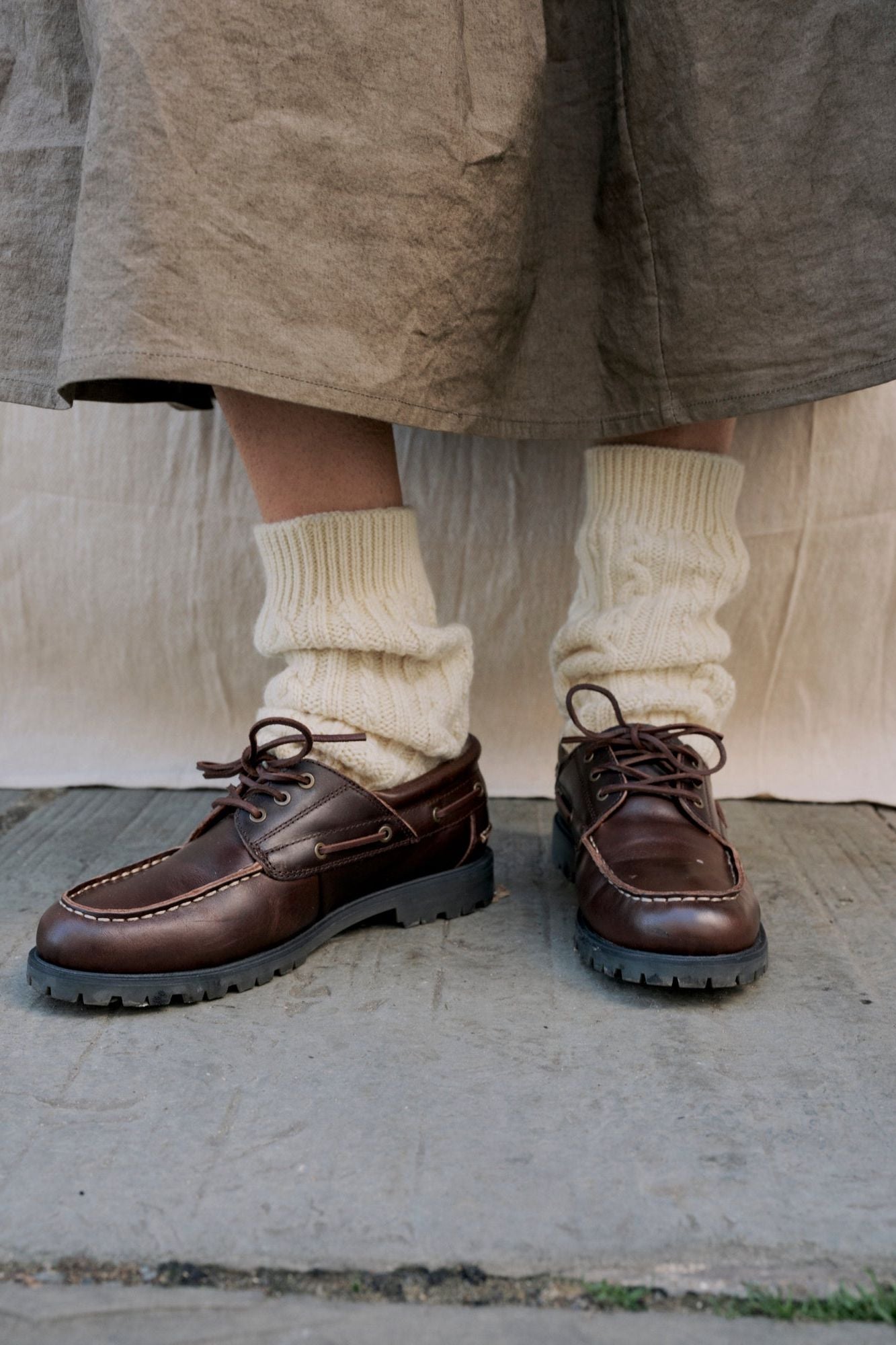 Whitby Leg Warmers in Ecru