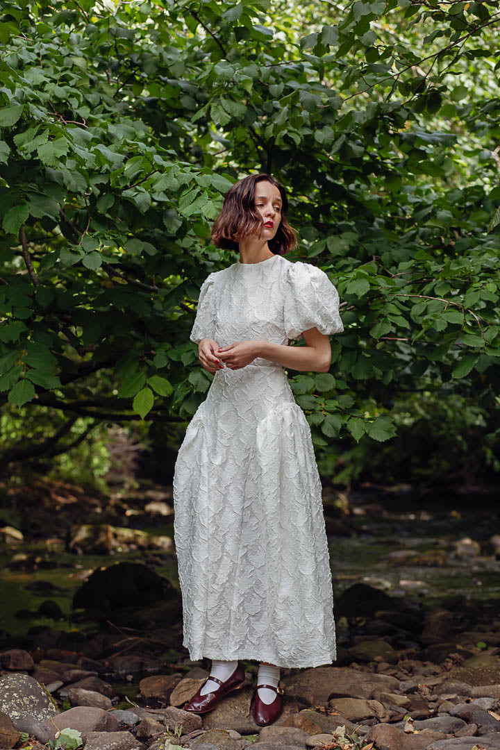 Kate - White Jacquard