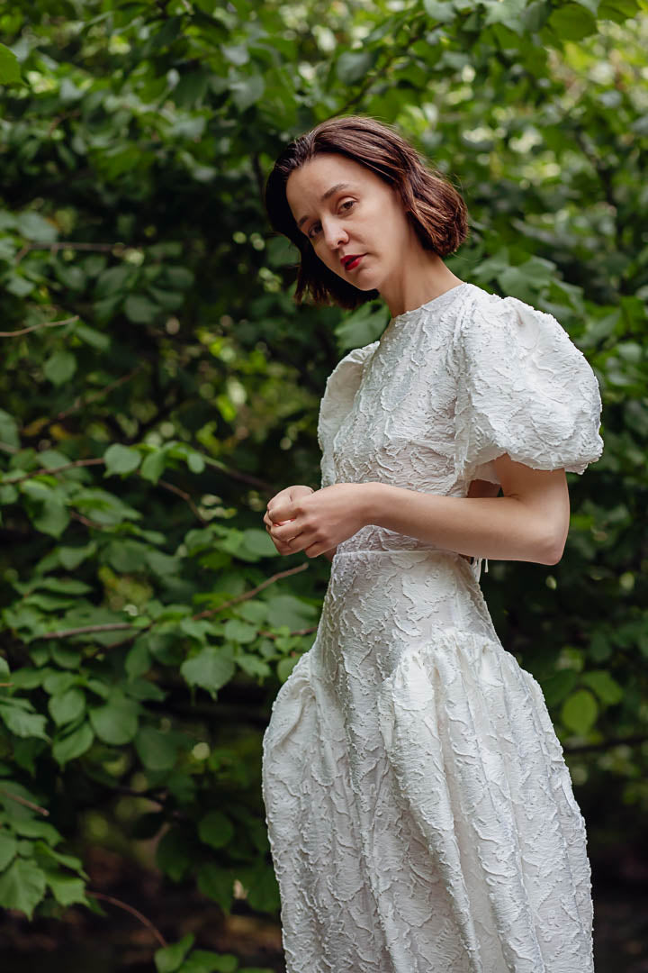 Kate - White Jacquard