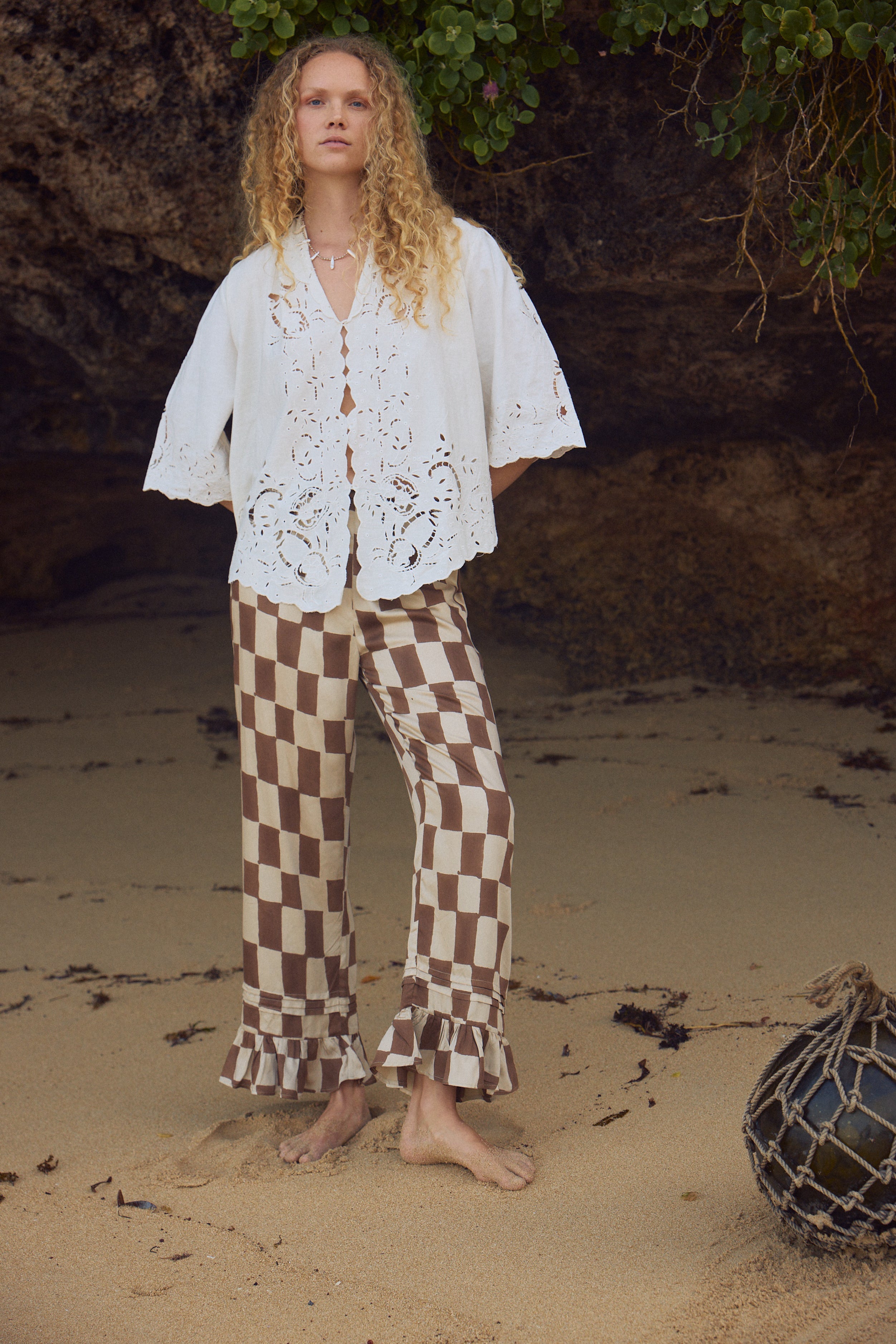 Sarabi Shirt - Crab cut out embroidery