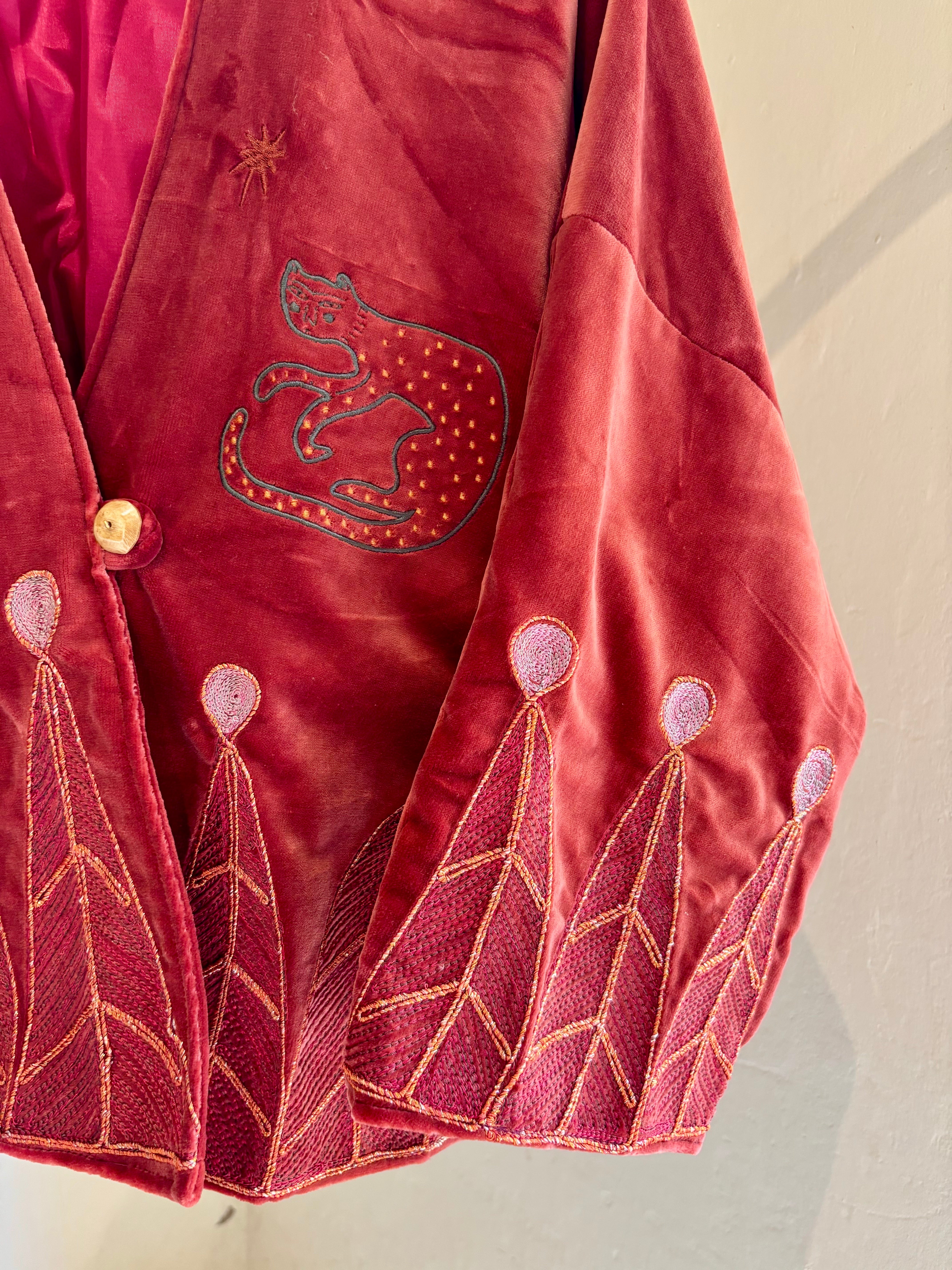 Vintage velvet caracal Jacket - Punch