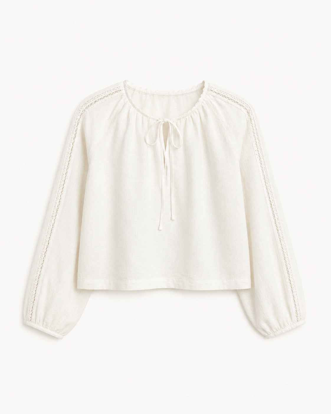 Bramley Blouse in Pearl Linen & English Lace