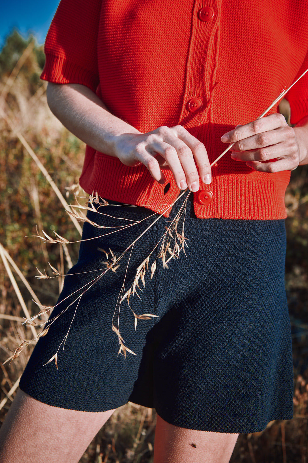 JANE Slim-Fit Shorts in Organic Cotton - Navy