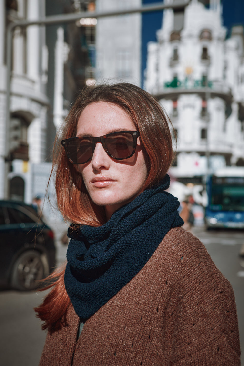 KATRINA Open Weave Cardigan in Merino Wool - Chocolate