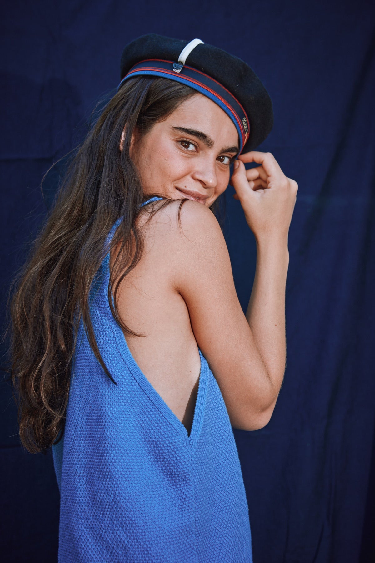 LARA Tank Top in Organic Cotton - Cyan Blue