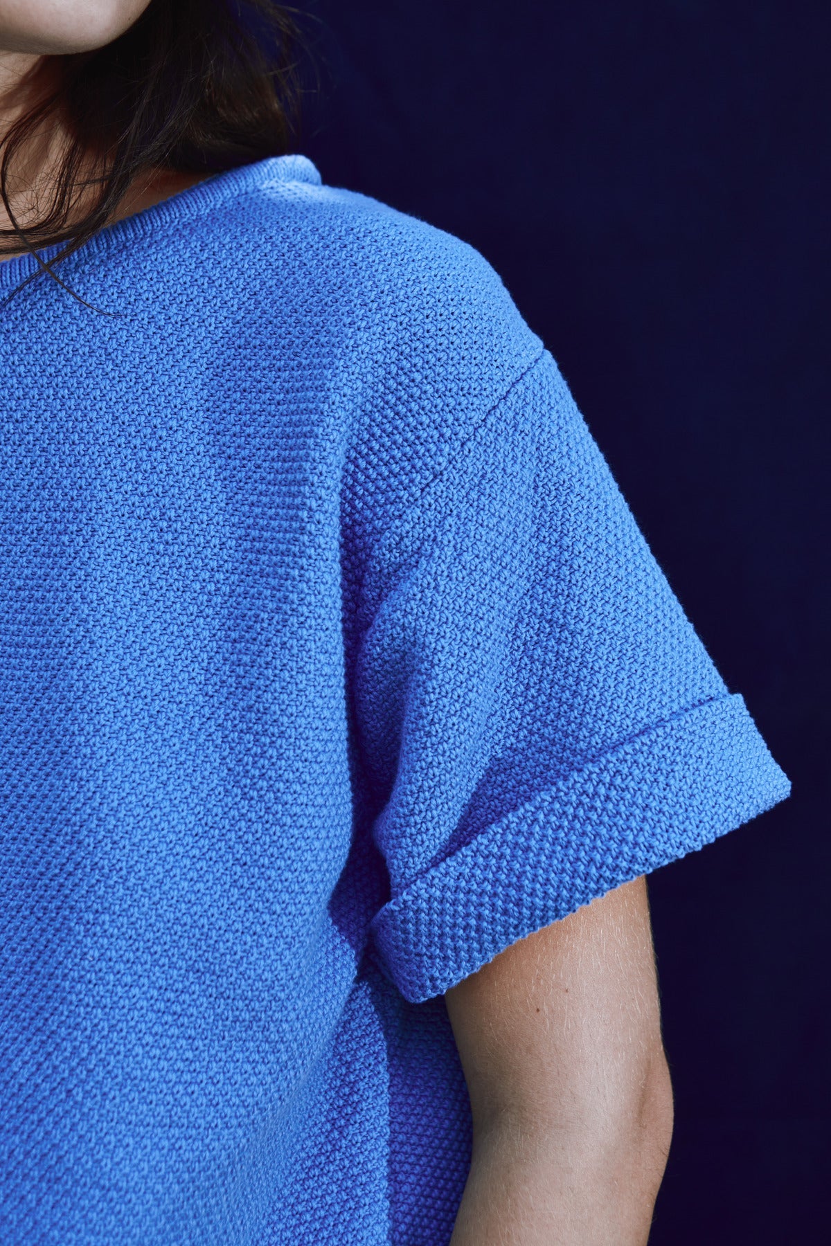 LÉA Short-Sleeve Tee in Organic Cotton - Cyan Blue