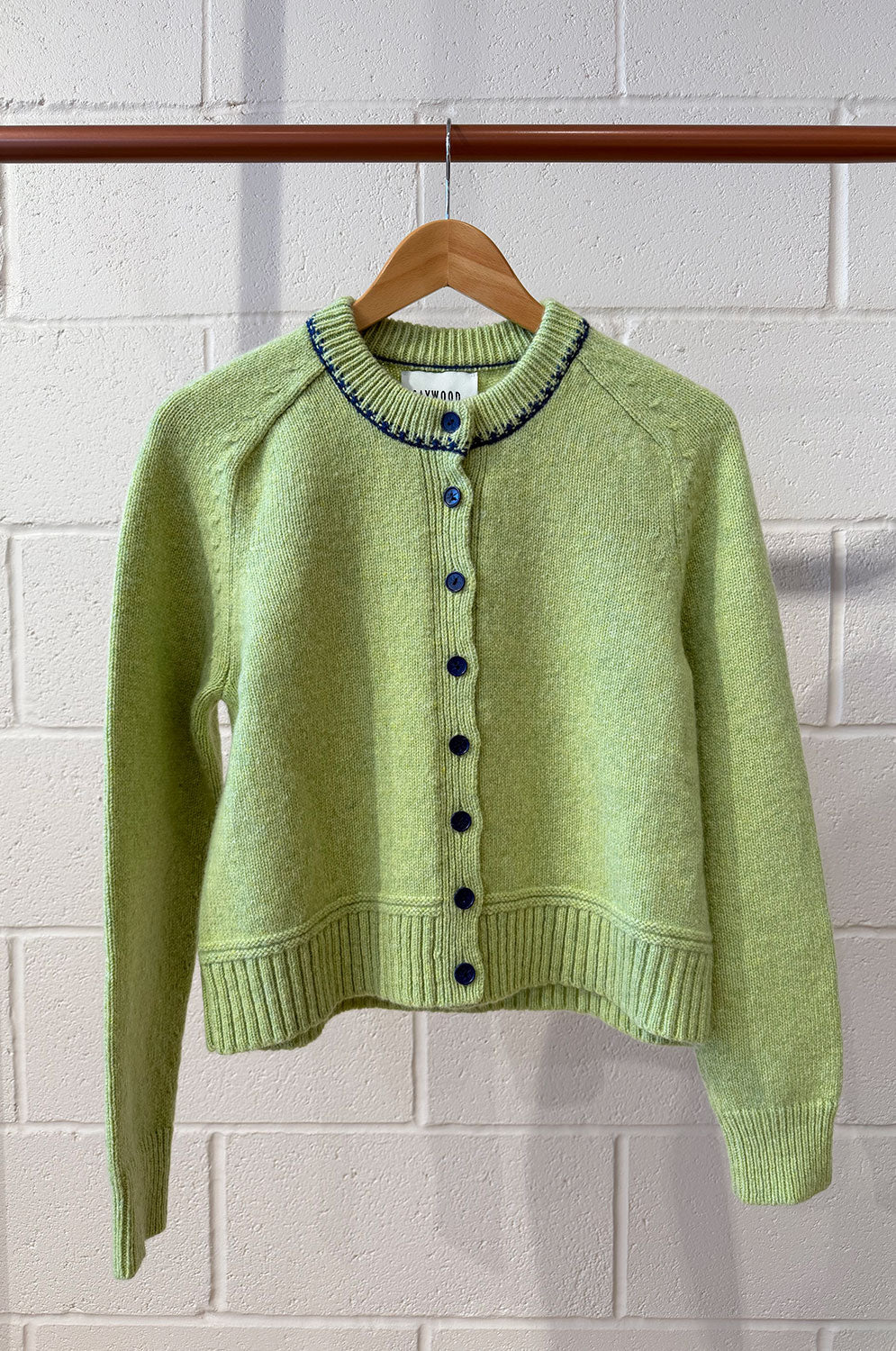 Cecilia Cardigan, Lime Lambswool & Cashmere