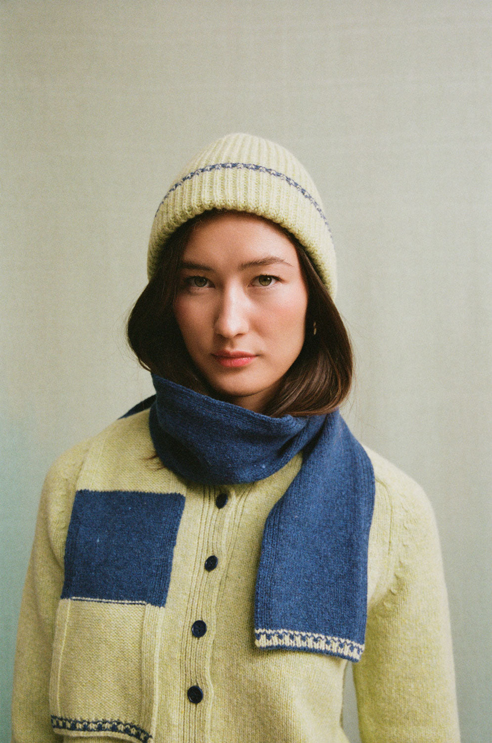 Cecilia Cardigan, Lime Lambswool & Cashmere