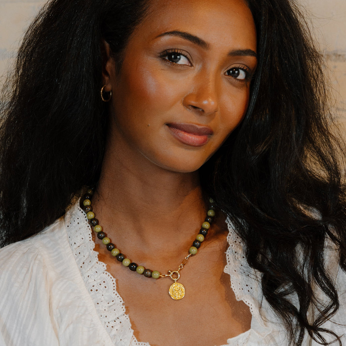 Matcha Jasper Statement Beaded Necklace