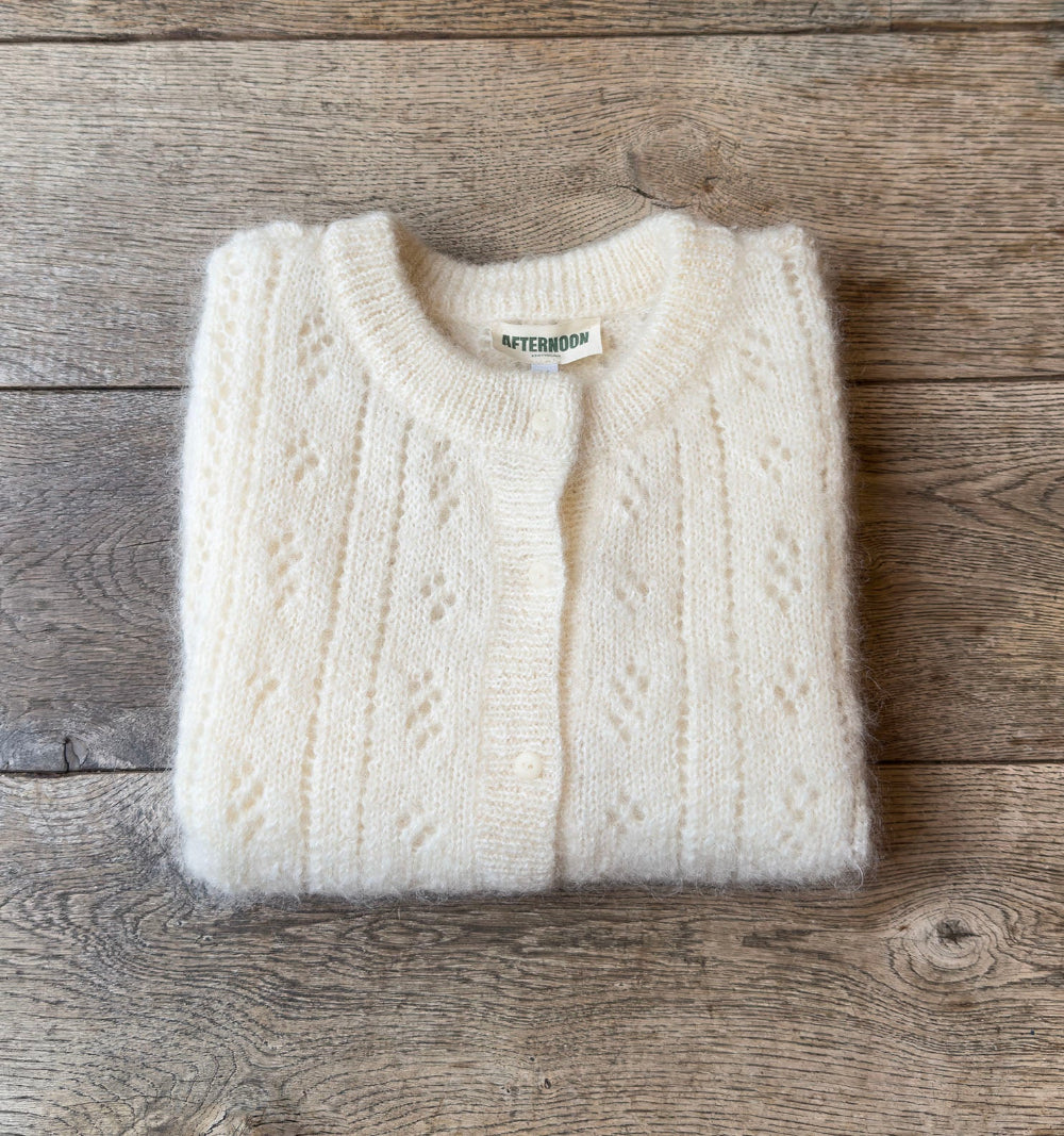 PRE-ORDER: Pointelle Knit Vest - Vanilla
