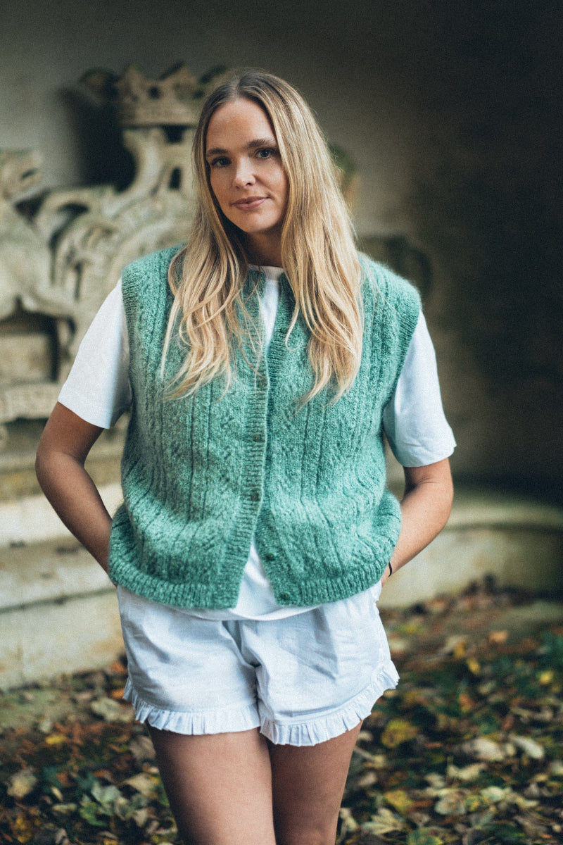 PRE-ORDER: Pointelle Knit Vest - Vanilla
