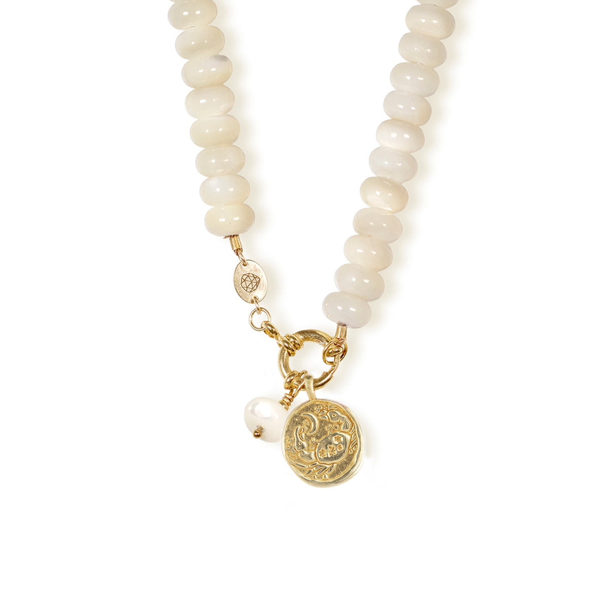 Gold Zodiac Coin Pendant Necklace • Cancer