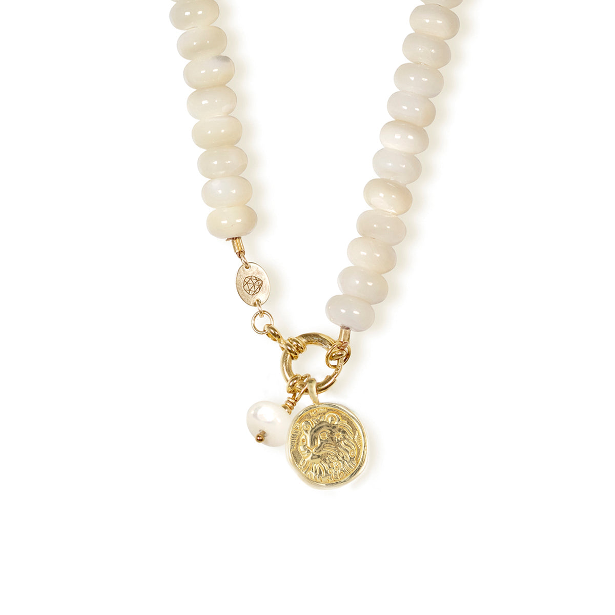 Gold Zodiac Coin Pendant Necklace • Leo