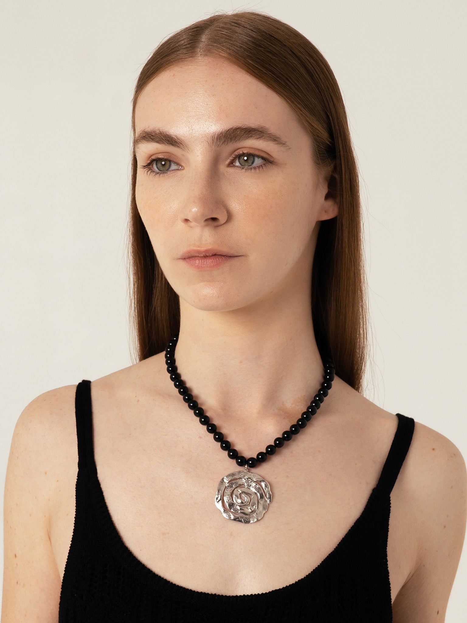 Origin Onyx Necklace Silver