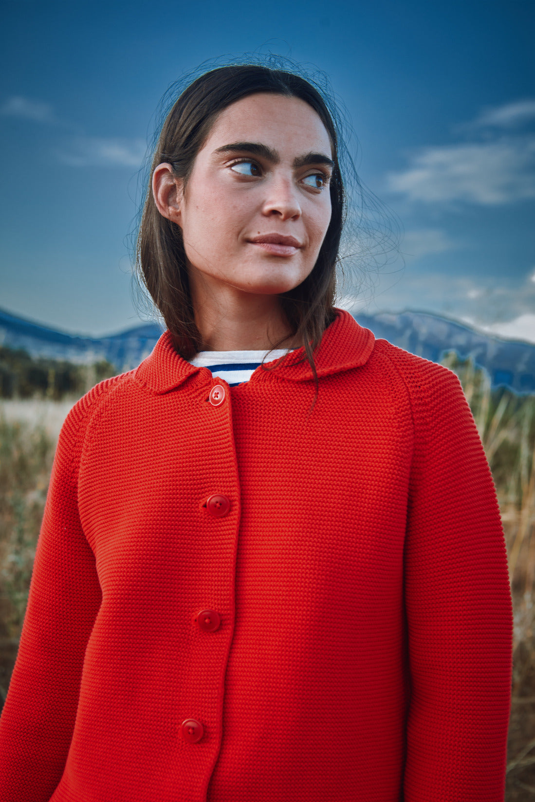 ROSA Summer Jacket in Organic Cotton - Red - L'ENVERS