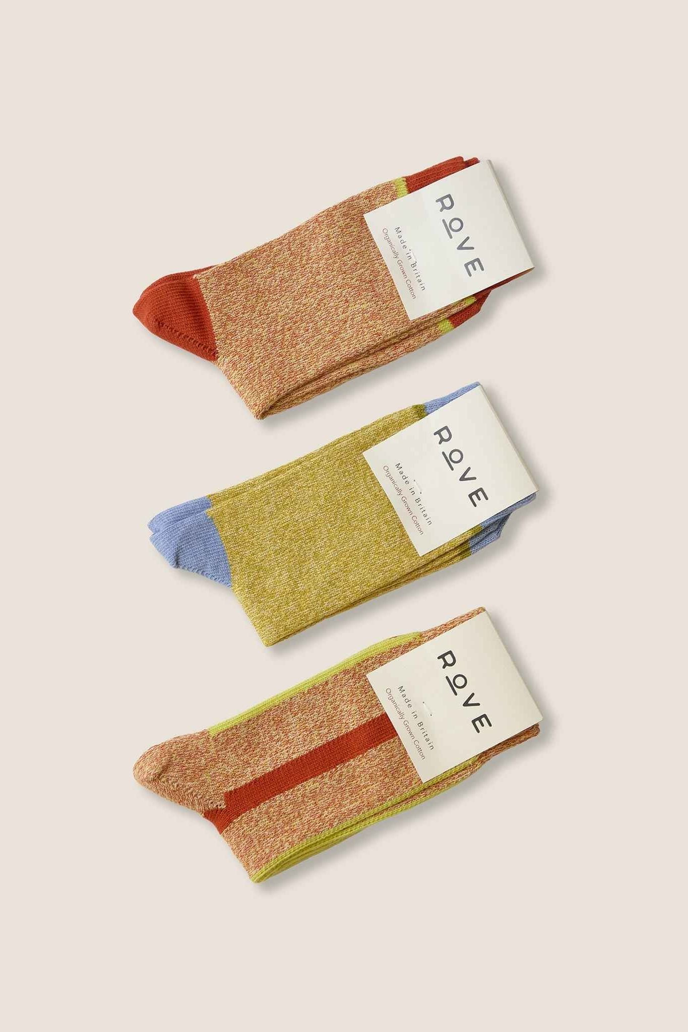 Organic Cotton Socks 3 Pairs | Tomato